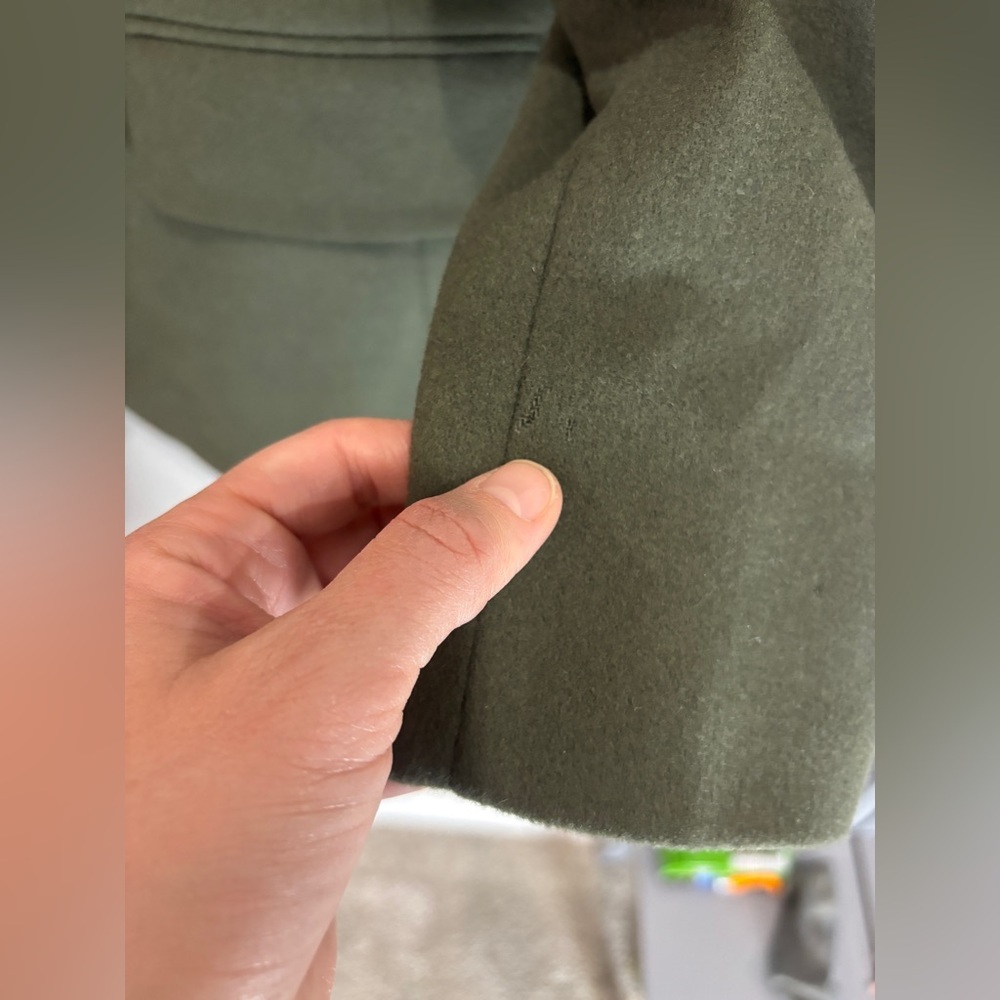 LL Bean Wool Cashmere Blend Green Blazer Jacket Green14 Petite Business - Picture 6 of 12